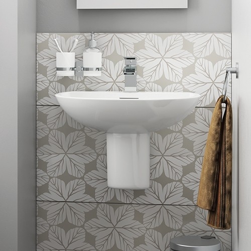 550mm 1 Tap Hole Basin & Semi Pedestal - C20 By Voda Design