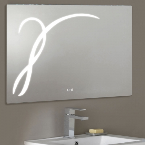 Mirror 203 With IR Switch LED Clock & Demister - By Voda Design
