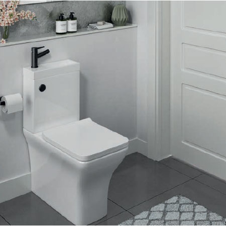 P2 Combination Square Toilet & Sink - Black Tap