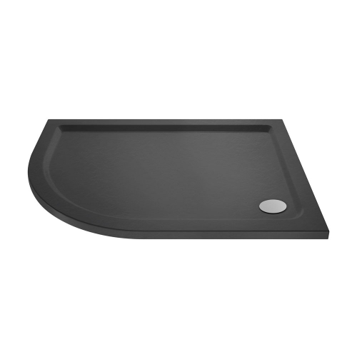 Slate Grey Offset Quadrant Shower Tray Left Hand 900x760mm - Jewel by Voda Design