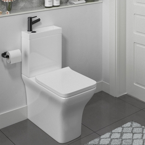 P2 Combination Square Toilet & Sink - Black Tap