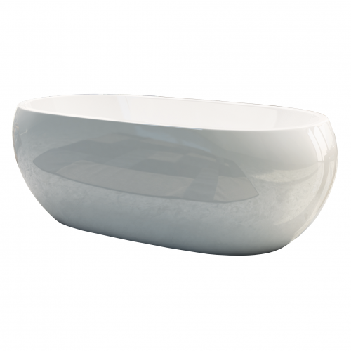 Freestanding Modern Double Ended bath 1660 x 850 mm - Pebble by Synergy