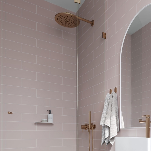 Fibo Urban - 2.4m x 0.6m Wall Panel - Dusky Pink (Metro Brick) - Pack Of 2