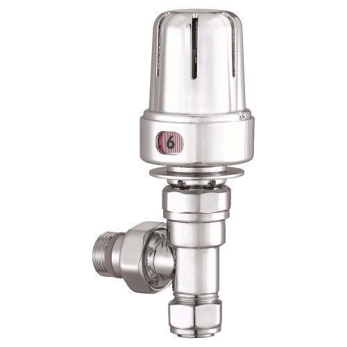 Chrome Angled Thermostatic Radiator Valves (Pair) by Voda Design