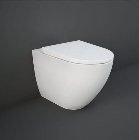 RAK Des Des Rimless Comfort Height Back To Wall Toilet With Soft Close Urea Seat