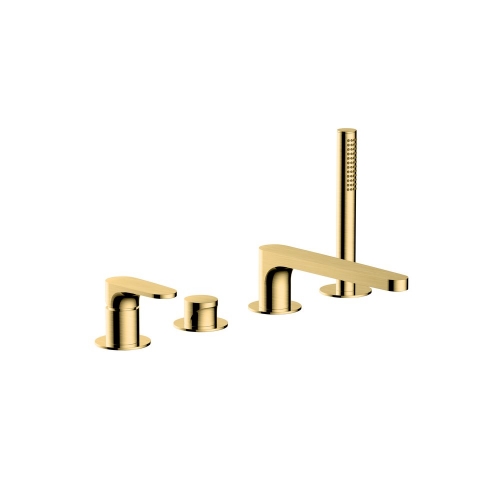 Rak Portofino 4TH  Bath Shower Mixer Gold