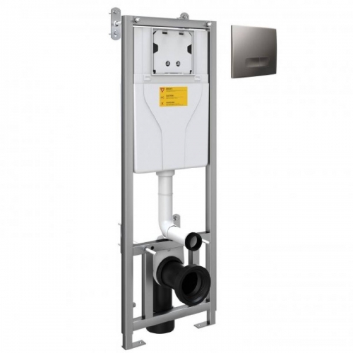 Melbourne Wall Hung Toilet Pack With Wall Frame & Chrome Flush Plate