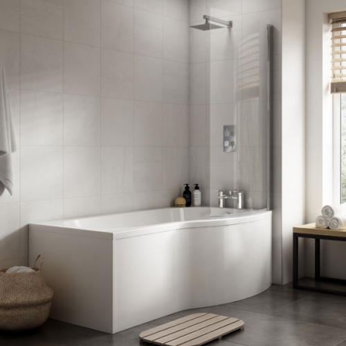 1700mm B Shaped Right Hand Bath Bundle (Includes Bath, Screen & Front Panel) - BBATH1700RH