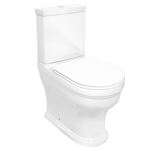 Deco Traditional Close Coupled Fully Back to Wall Toilet Cyclone Flush & Soft Close Seat