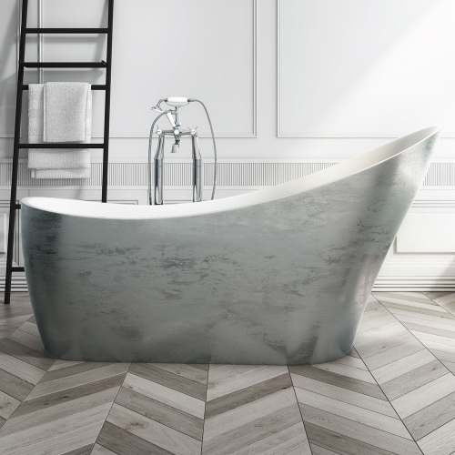Silver Freestanding Bath 1720x712mm - Luxury By Voda Design