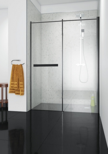 1300mm Black Profile Pivot Shower Door 8mm Glass