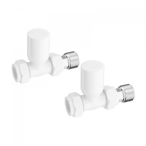 Patterned White Radiator Valves - Straight