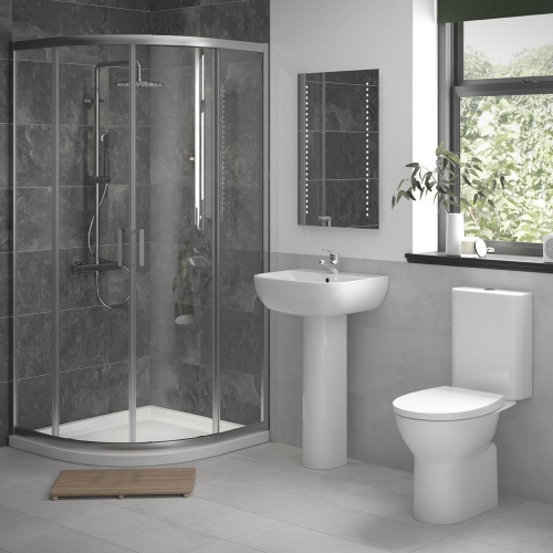 Full Shower Enclosure Suite Including Enclosure, Tray, Ceramics, Tap & Shower