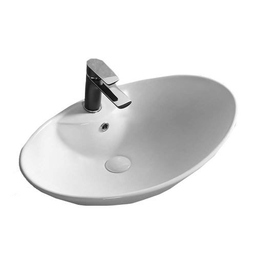 650mm White Countertop Basin - By Voda Design