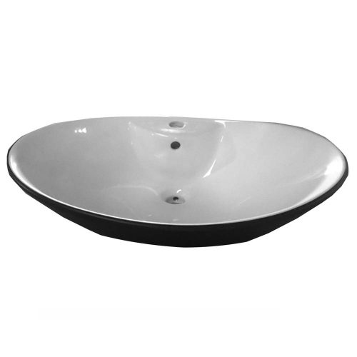 650mm Black & White Countertop Basin - By Voda Design