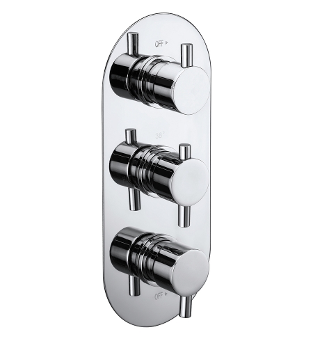Oval Concealed Triple Thermostatic Shower Valve by Voda Design