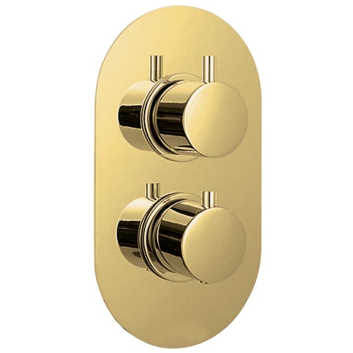 Brushed Brass Twin Concealed Shower Valve - By Voda Design