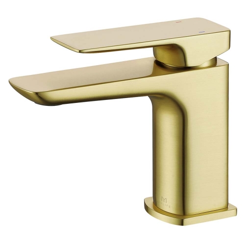 Brushed Brass Mini Basin Mixer - By Voda Design