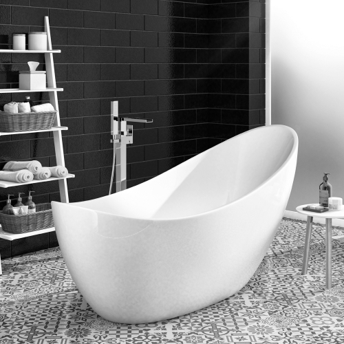Freestanding Modern Luxury Thin Edged Slipper Bath 1750mm - Picasso By Voda Design