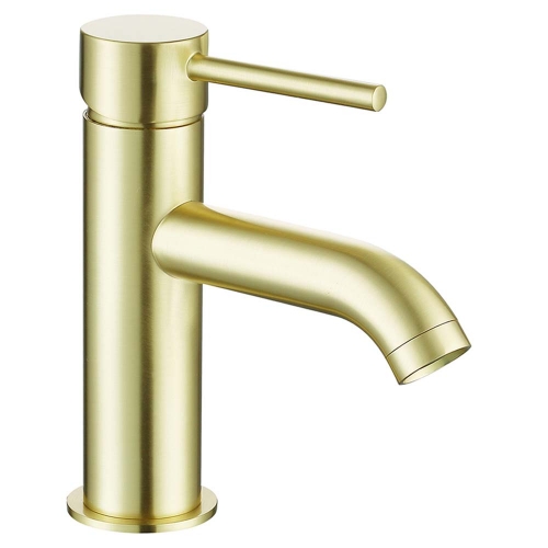 Brushed Brass Mini Basin Mono Mixer - By Voda Design