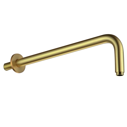 300mm Brushed Brass Round Shower Wall Arm - By Voda Design