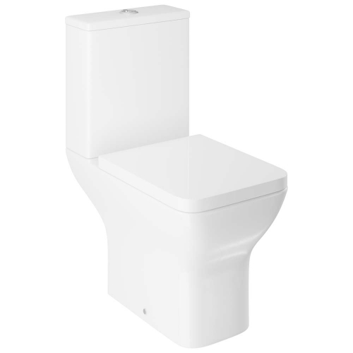 Close Coupled Rimless Open Back Toilet, Cistern & Seat - V10 By Voda Design