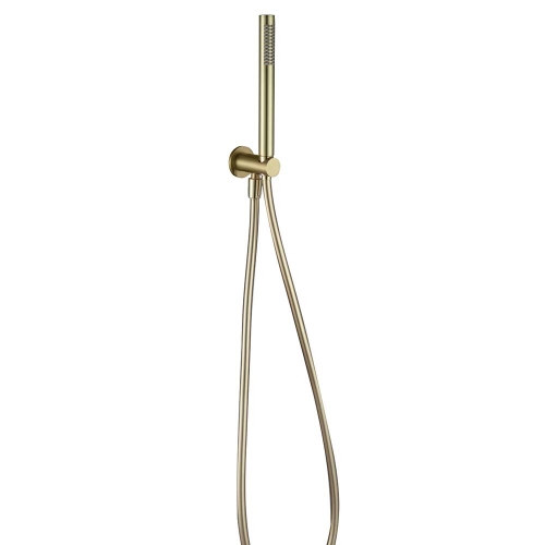 Snergy Round Brushed Brass Handset, Bracket & Hose - By Voda Design