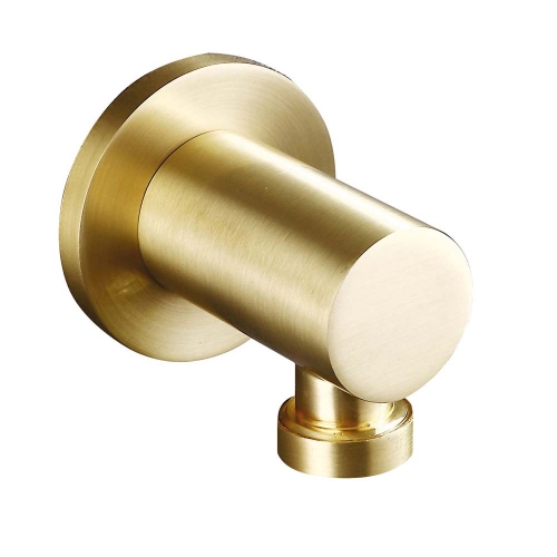 Round Brushed Brass Outlet Elbow - By Voda Design