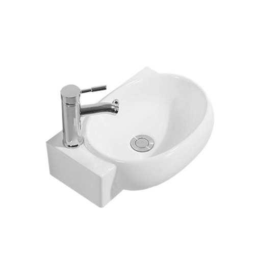 420mm Left Hand 1 Tap Hole Wall Hung Basin - By Voda Design