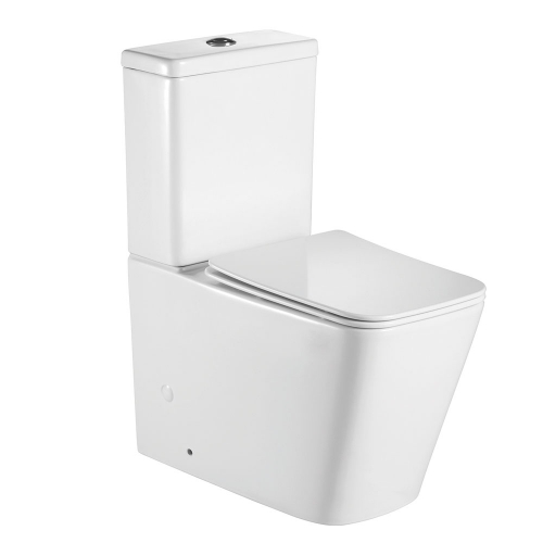 Square Rimless Close Coupled Pan, Cistern & Seat