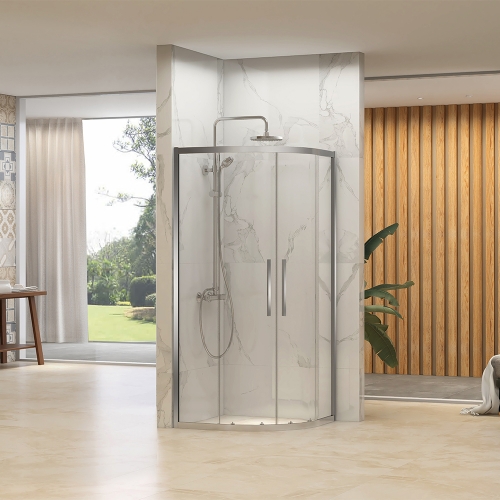 6mm 2 Door sliding Quadrant Enclosure 900mm - Chrome