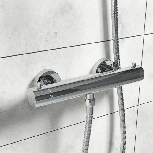 Bleu Cool Touch Round Thermostatic Shower Bar Valve