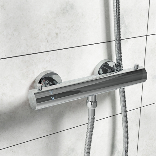 Bleu Cool Touch Round Thermostatic Shower Bar Valve