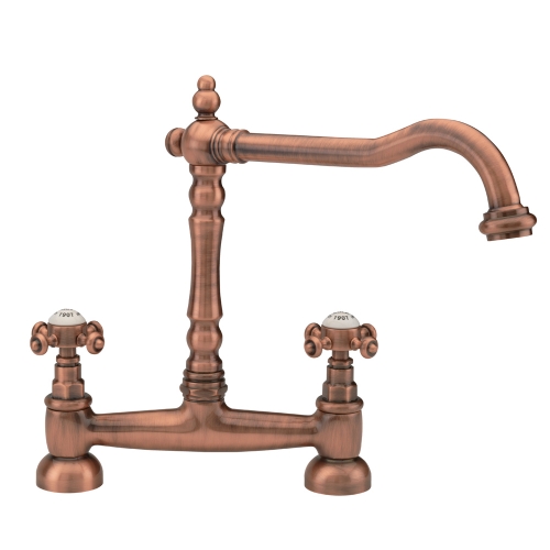 Tradition French Classic Bridge Sink Mixer - Copper