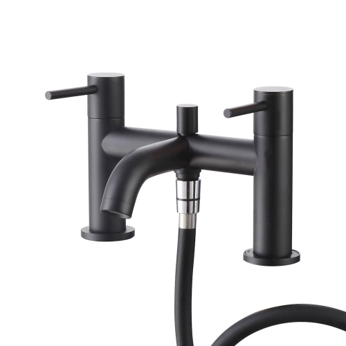 Black Bath Shower Mixer Tap with Shower Kit - Series XB by Voda Design