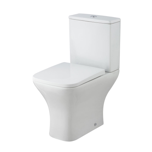 Compact Rimless Close Coupled Toilet, Cistern & Soft Close Seat - TOILETSET7