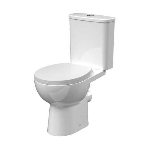 Round Rimless Close Coupled Toilet, Cistern & Seat - TOILETSET11