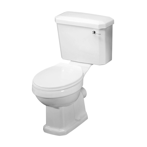 Traditional Close Coupled Pan Cistern & Soft Close Seat - Chrome Lever - TRADTOILET1