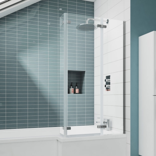 L-Shaped Hinged Bath Screen - V-ERSBS0