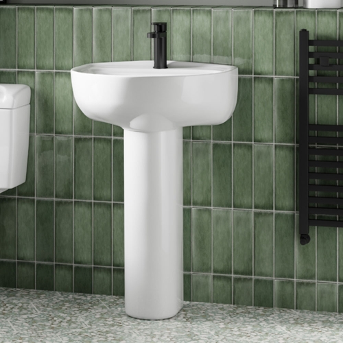 550mm 1TH Basin & Pedestal - VBAS001