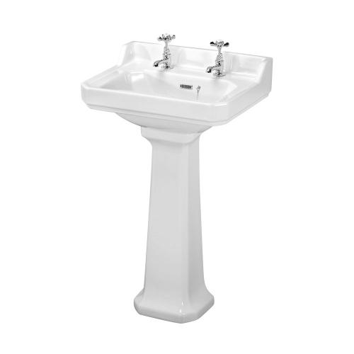 560mm Basin & Pedestal (2 Tap Hole) - VBAS004