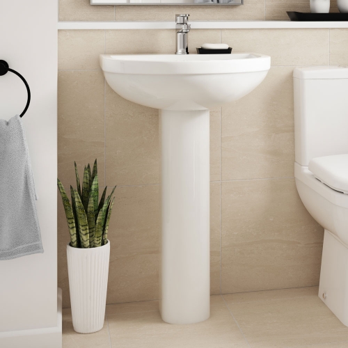 550mm 1TH Basin & Pedestal - VBAS006