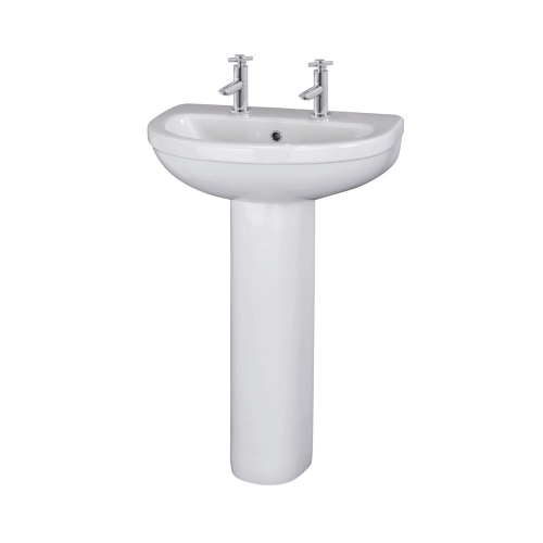 550mm 2TH Basin & Pedestal - VBAS007