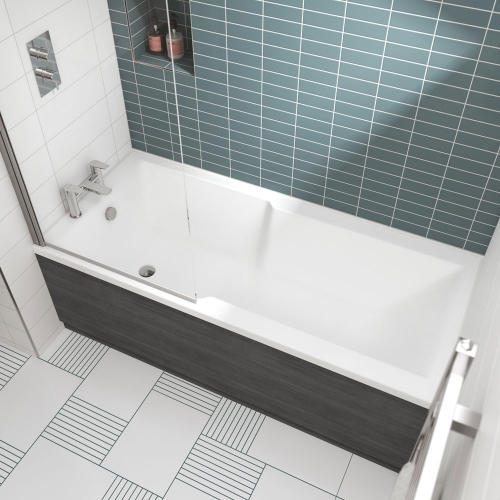Square Straight Shower Bath 1700 x 750mm - VBATH041
