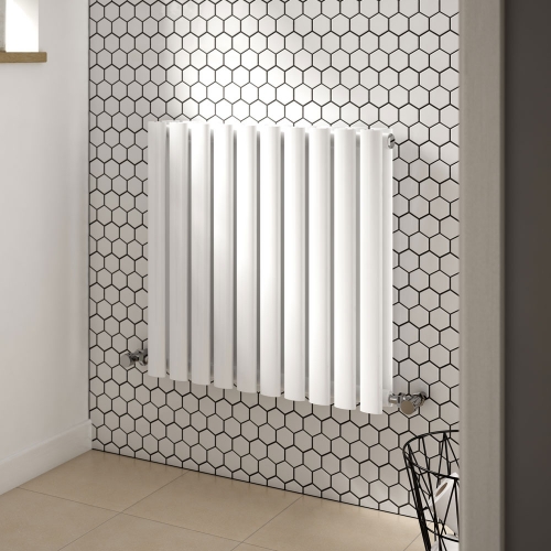 Horizontal Double Panel Radiator 600 x 586 - High Gloss White - VHEA016