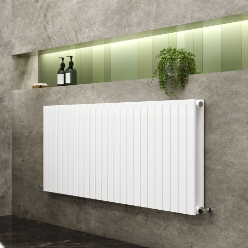 Horizontal Double Panel Radiator 600 x 1398 - Satin White - VHEA040