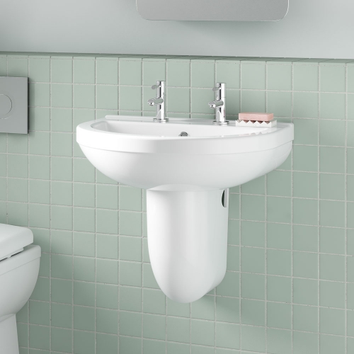 550mm Basin 2TH & Semi Pedestal-VSEMI4