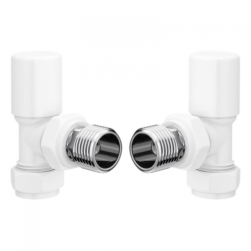 Patterned White Radiator Valves - Angled
