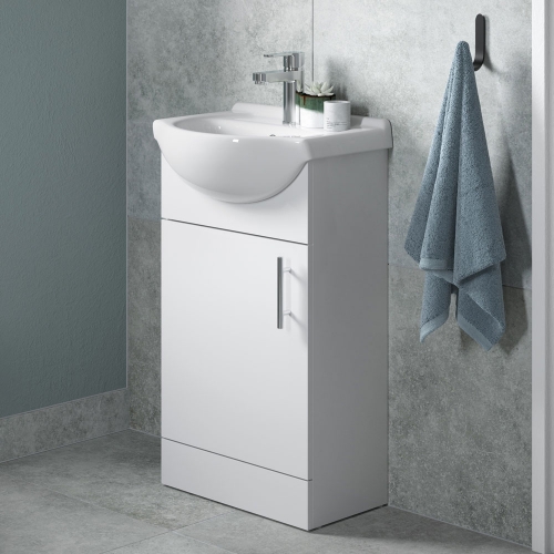 Earnsdale 450mm Basin Unit & Basin - White Gloss