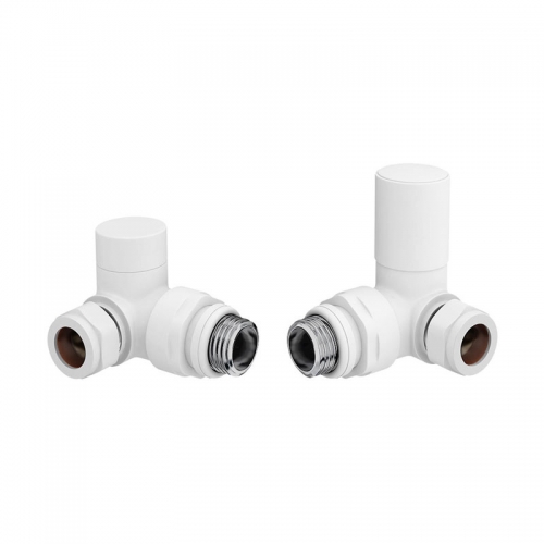 Patterned White Radiator Valves - Corner